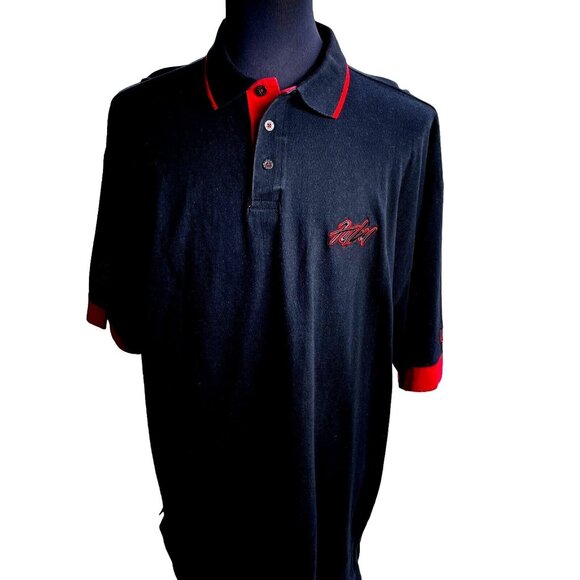 FuBu the Collection Black  Red Polo Shirt size XXL Embroidered Logo - Picture 1 of 12